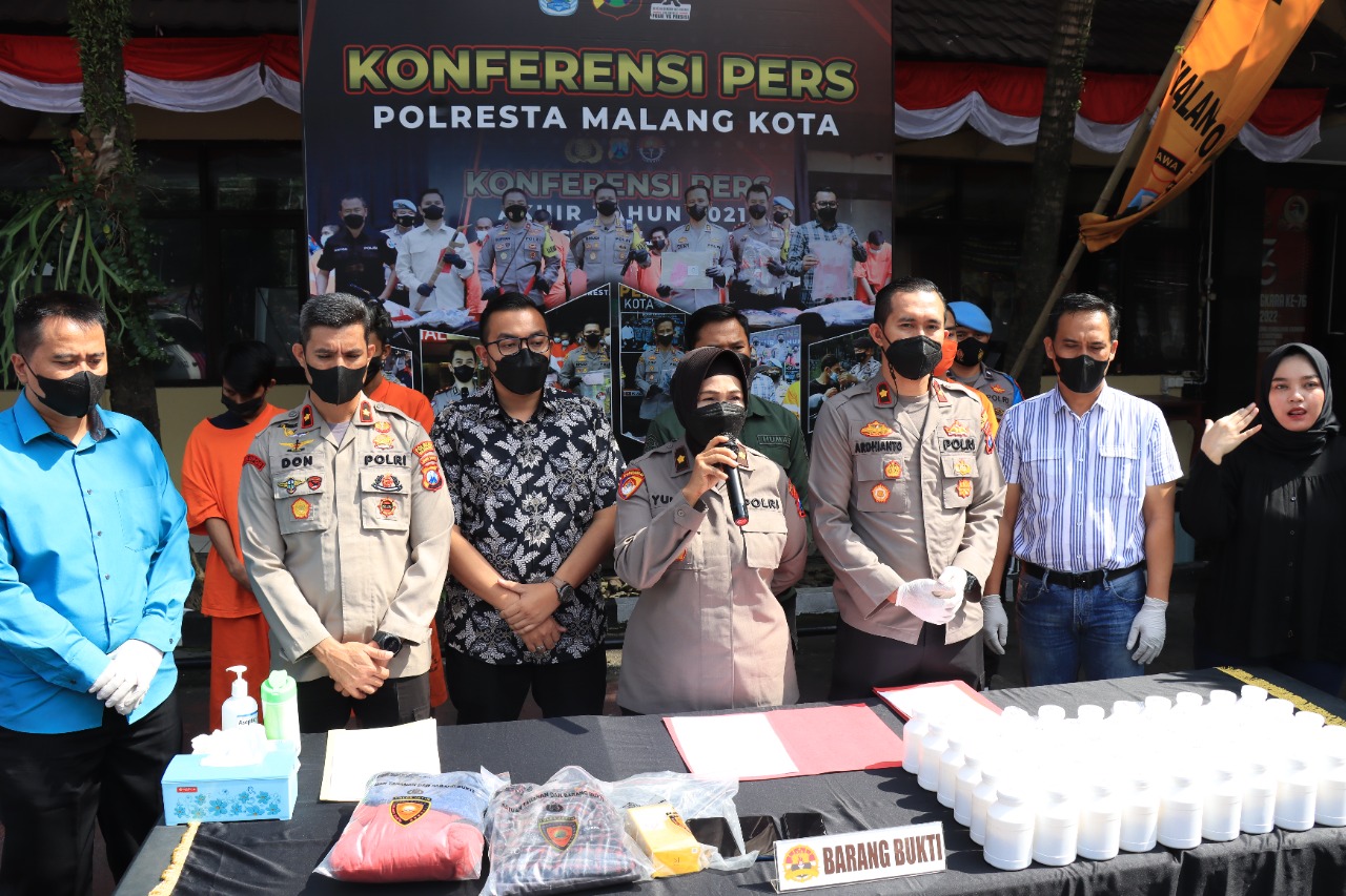 Polresta Malang Berhasil Menggagalkan Peredaran Narkoba Puluhan Ribu