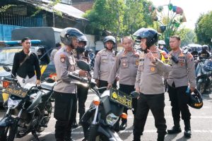 Harlah NU dan Bai’at Pencak Silat PN, Kapolresta Mojokerto Gelar Patroli Skala Besar