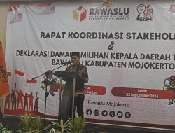 Bawaslu Kabupaten Mojokerto Gelar Deklarasi Damai Pilkada Serentak Tahun 2024