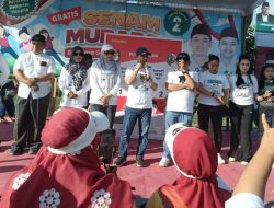 Ribuan Emak-emak Wilayah Mojosari Ambyar Ikut Senam Bareng Gus Barra dan Ning Shofia Hana