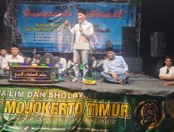 Ribuan Warga Mojokerto Hadiri Sholawat Untuk Kemenangan Paslon Nomor 02 MUBAROK