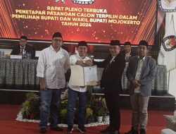 KPU Kabupaten Mojokerto Gelar Rapat Pleno Terbuka Penetapan Pasangan Calon Bupati Terpilih