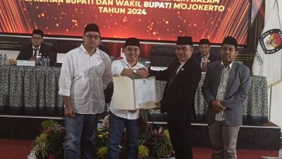 KPU Kabupaten Mojokerto Gelar Rapat Pleno Terbuka Penetapan Pasangan Calon Bupati Terpilih