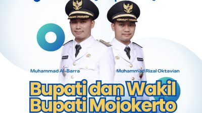 Disnaker Kab. Mojokerto Mengucapkan Selamat atas Dilantiknya Dr Muhammad Al Barra Lc M.Hum dan dr Muhammad Rizal Octavian sebagai Bupati dan Wakil Bupati Mojokerto Periode 2025-2030