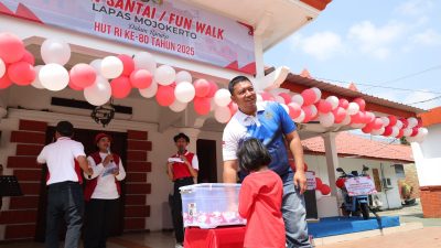 Jalan Santai HUT ke-80 RI, Lapas Mojokerto Hadirkan Kebersamaan Warga dan Pegawai