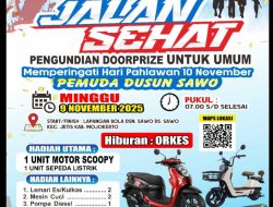 Ayo Ikuti Jalan Sehat Meriah di Desa Sawo, Hadiah Utama Motor Scoopy dan Sepeda Listrik
