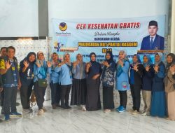 DPD NasDem Mojokerto Peringati HUT ke-14 dengan Pemeriksaan Kesehatan Gratis dan Pembagian Sembako