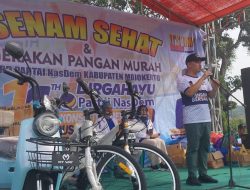 HUT ke-14, Partai NasDem Mojokerto Gelar Senam Sehat dan Gerakan Pangan Murah untuk Masyarakat