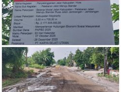 Pelebaran Ruas Jalan Jambangan – Jambangan Mulai Dikerjakan, Dinas PUPR Mojokerto Target Rampung Akhir 2025