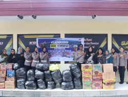 Peduli Bencana Sumut, Aceh dan Sumbar, Satlantas Polres Mojokerto Salurkan Paket Bantuan Untuk Korban