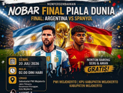 PWI Mojokerto Raya Gelar Nobar Final Piala Dunia 2026 Argentina vs Spanyol Bersama KPU dan Bawaslu