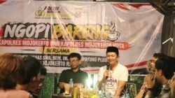 Ngopi Bareng Mahasiswa, Kapolres Mojokerto dan Kapolres Mojokerto Kota Bangun Sinergi Jaga Kondusifitas Bumi Majapahit