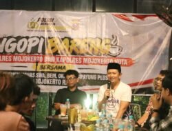 Ngopi Bareng Mahasiswa, Kapolres Mojokerto dan Kapolres Mojokerto Kota Bangun Sinergi Jaga Kondusifitas Bumi Majapahit