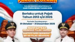 Peringati Hari Pahlawan, Bapenda Kabupaten Mojokerto Bebaskan Denda Pajak Daerah hingga Akhir 2026